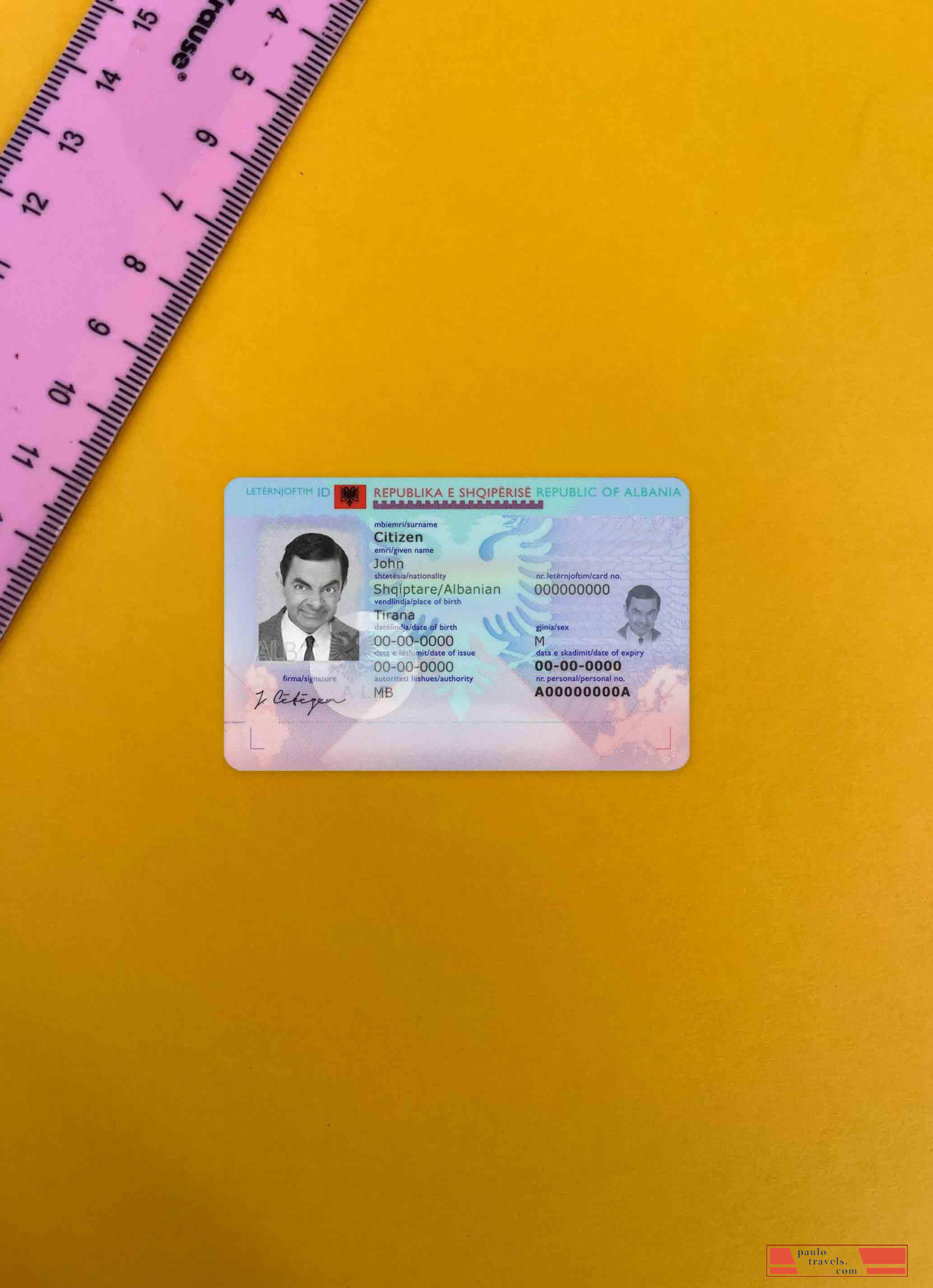 Albania ID photolook FRONT PSD template